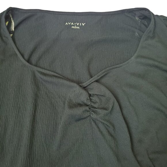 Ava & Viv womens plus size 4X ballon long sleeve wrap dress Drawstring Black - Picture 11 of 14